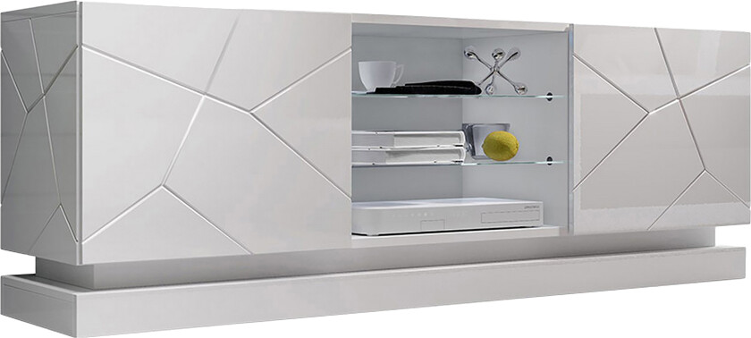 Qiu TV-Benk 40x160 cm - Hvit/Høyglans