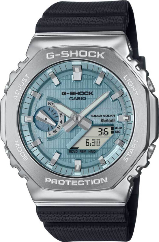G-Shock G-Steel GBM-2100A-1A2ER - Anadigi - Sølv - Herreklokker - Resin - Mineral