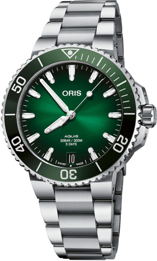 Aquis Date Calibre 400 01 400 7769 4157-07 8 22 09PEB - Automatisk - Sølv - Herreklokker - Rustfritt stål - ledd m/pin - Safir