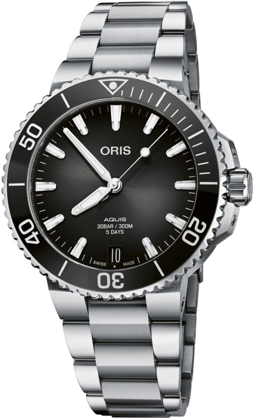 Aquis Date Calibre 400 01 400 7769 4154-07 8 22 09PEB - Automatisk - Sølv - Herreklokker - Rustfritt stål - ledd m/pin - Safir