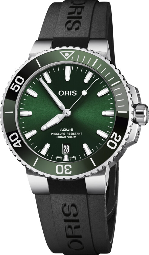Aquis Date 01 733 7732 4157-07 4 21 64FC - Automatisk - Sølv - Dameklokker - Gummi - Safir