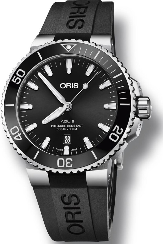 Aquis Date 01 733 7730 4134-07 4 24 64EB - Automatisk - Sølv - Herreklokker - Silikon - Safir
