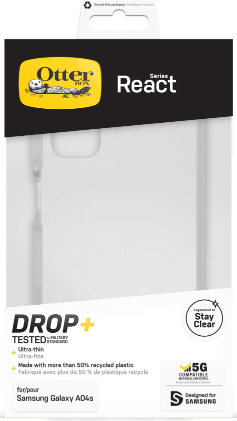 Samsung Galaxy A04s Deksel React Transparent Klar