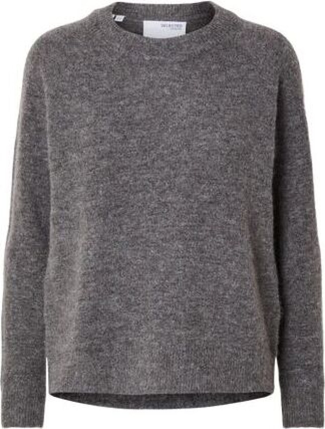 Lulu Ls Knit O-Neck - Medium Grey Melange S