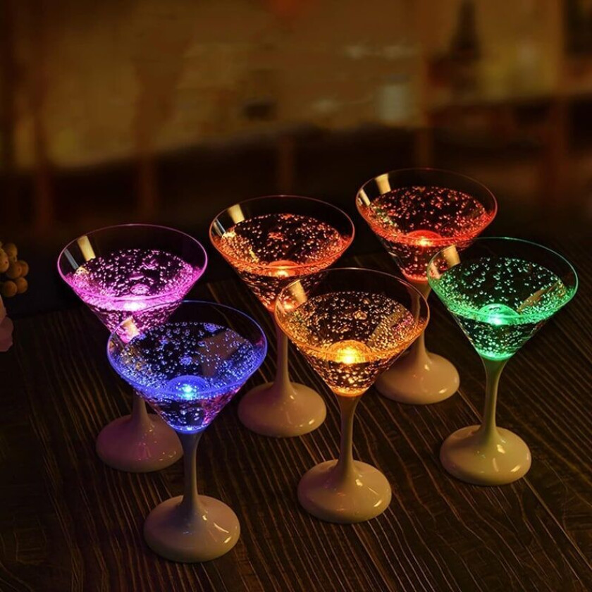 LED Glass Champagne Glass Cocktail Glass Whisky Glass 6-Pack