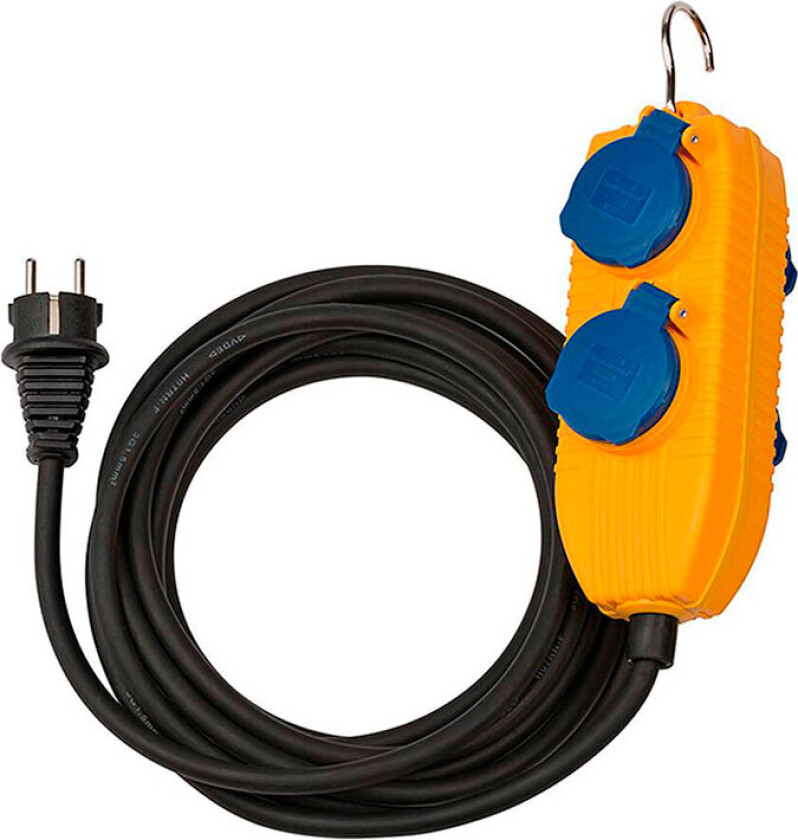 Outdoor Skjøteledning m/4 stikkontakter (10m) Sort
