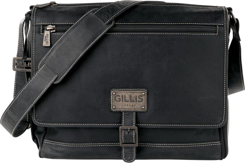 Bilde av Gillis London Trafalgar Vintage Street Messenger Bag i skinn - svart