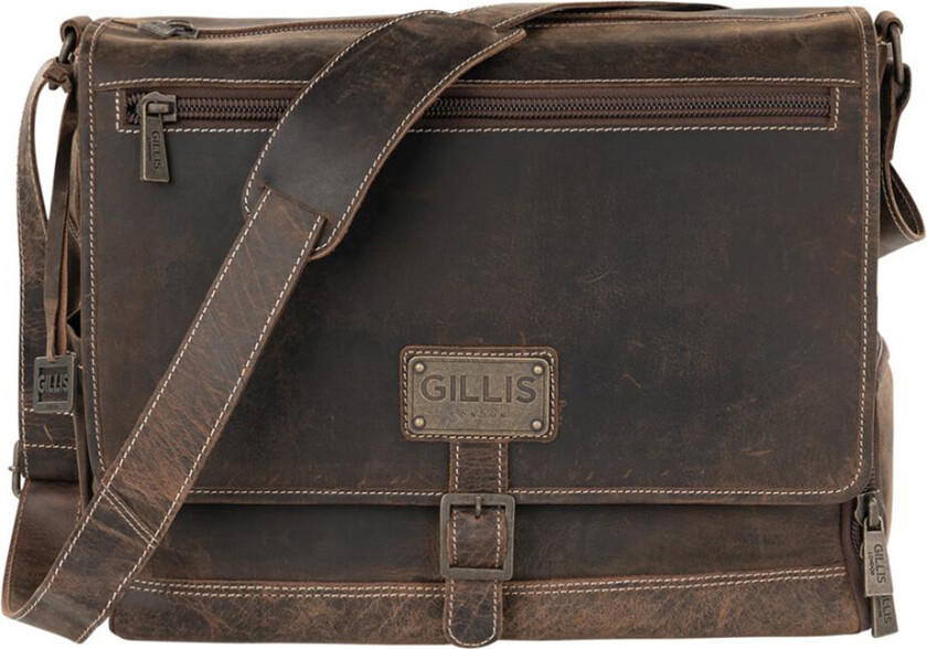 Bilde av Gillis London Trafalgar Vintage Street Messenger Bag i skinn - brun