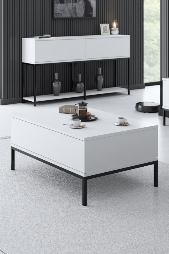 Dorlord Sofabord 90 cm - Hvit/Svart