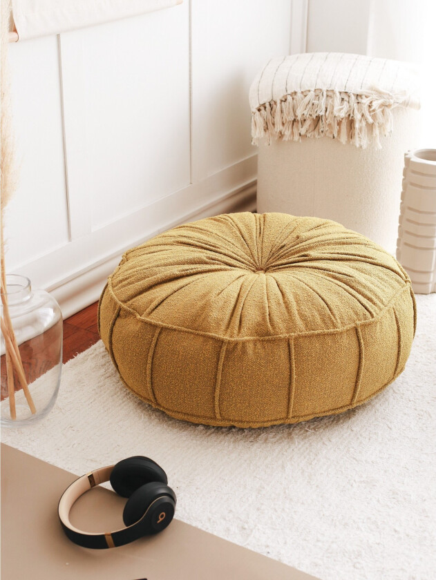 Vintage Sittepuff 60 cm - Gul