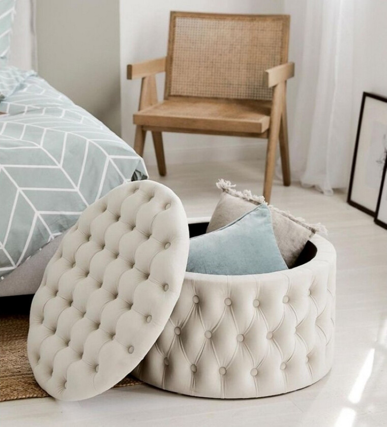 Munder Sittepuff 70 cm - Hvit
