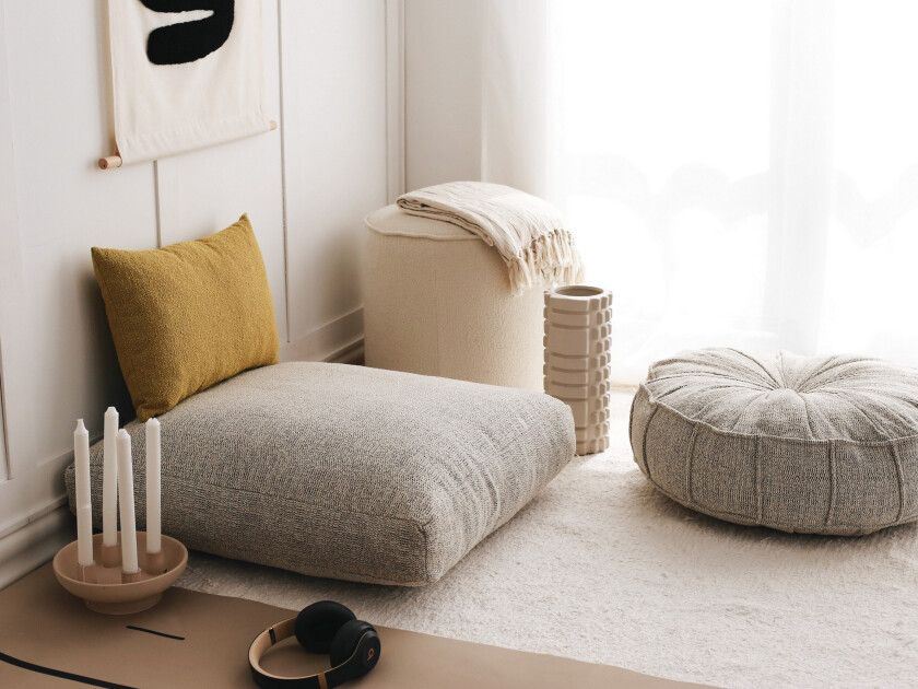 Dokuma Sittepuff 70 cm - Lysegrå
