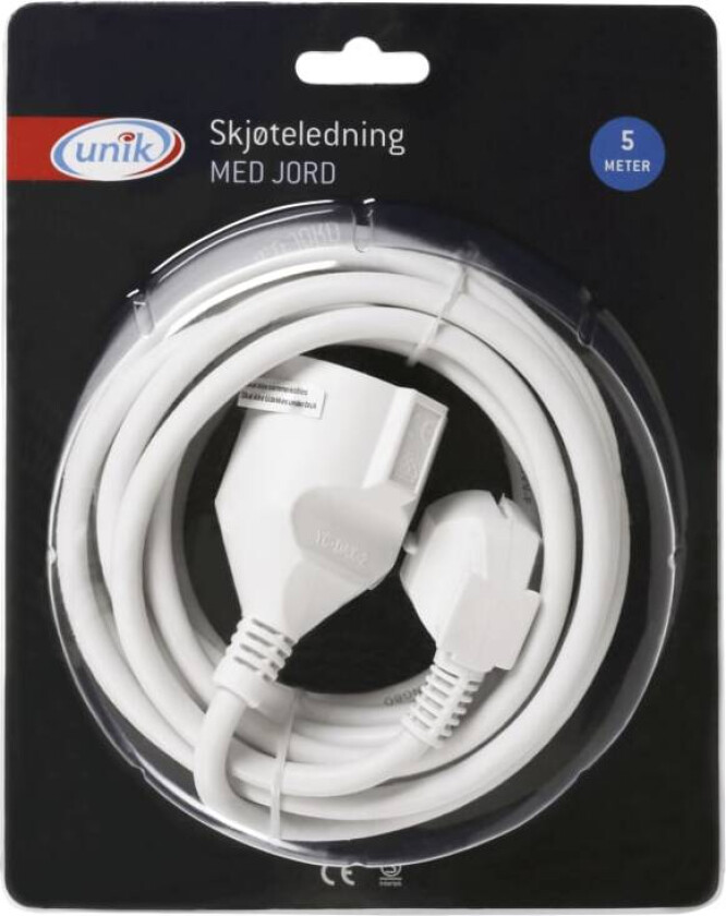 Skjøteledning m/Jord 5m 1stk