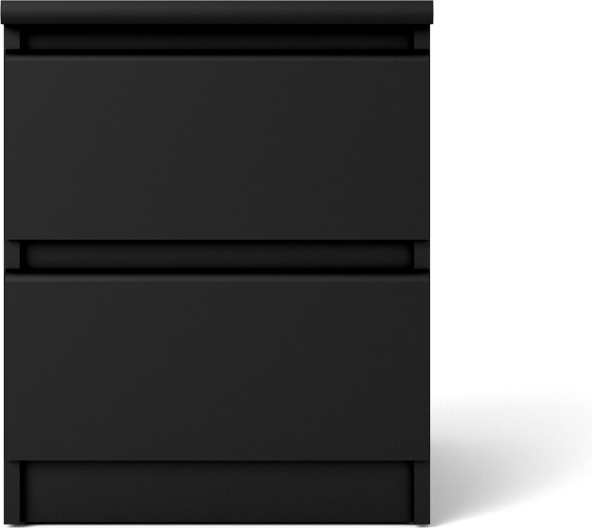 Style Nattbord med 2 Skuffer - Svart Matt