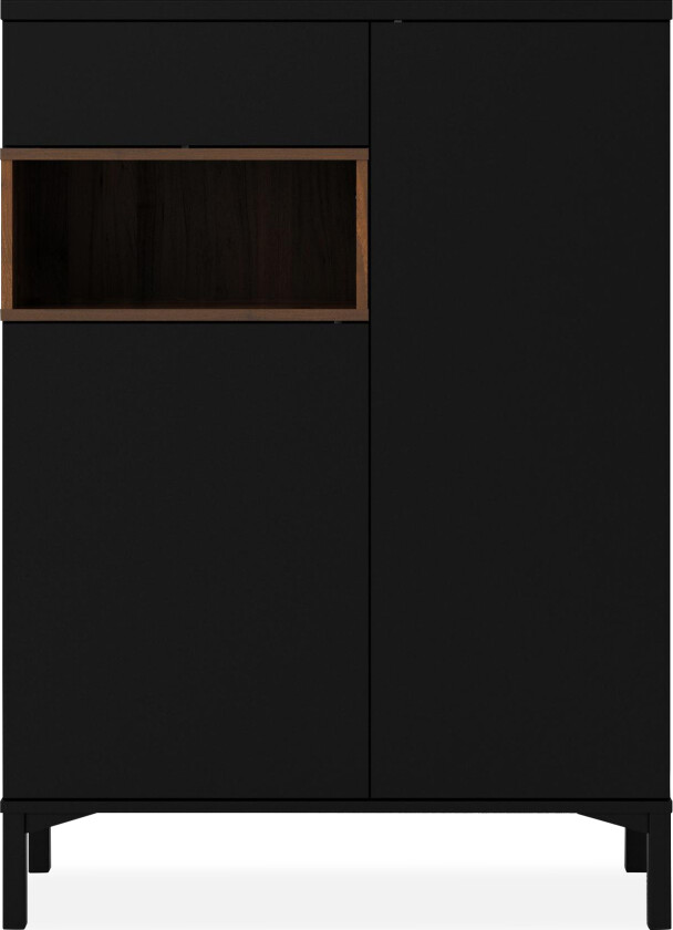 Roomers Skjenk 89 cm - Svart/Valnøtt