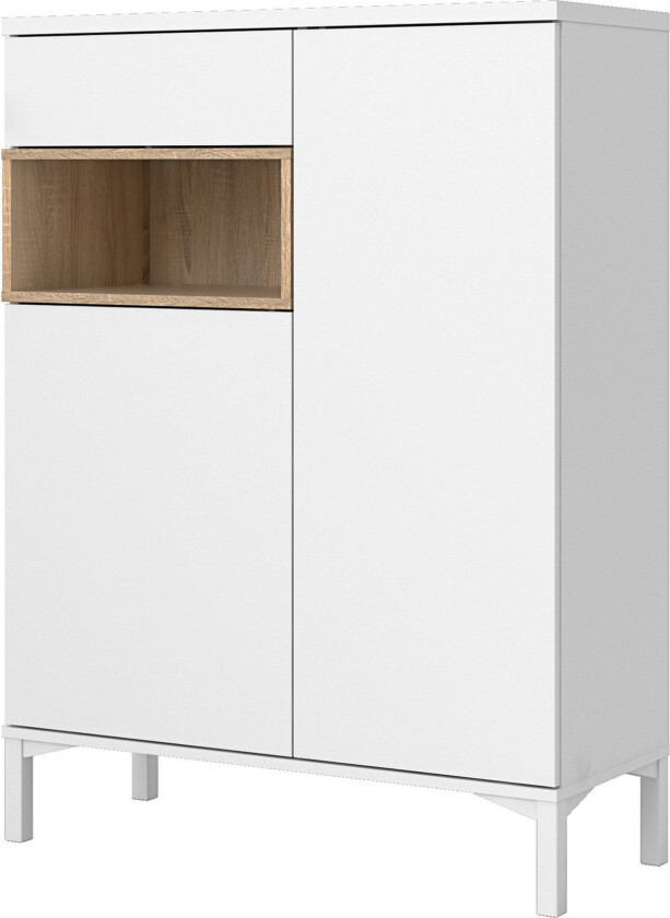 Roomers Skjenk 89 cm - Hvit/Eik