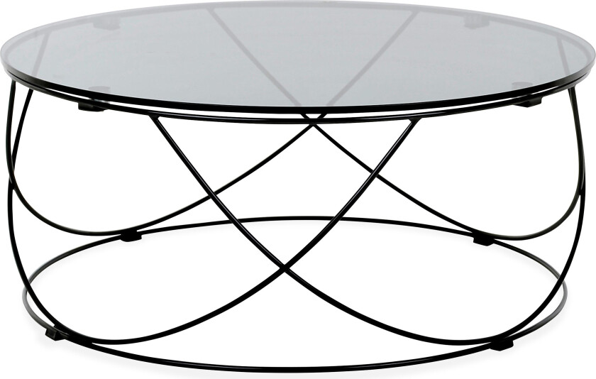 Mechelle Sofabord 85 cm Rundt - Glass/Svart