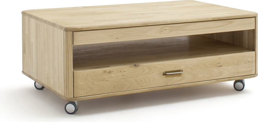 Ravello Sofabord 115 cm med Oppbevaringshylle + Skuff på Hju - Eik