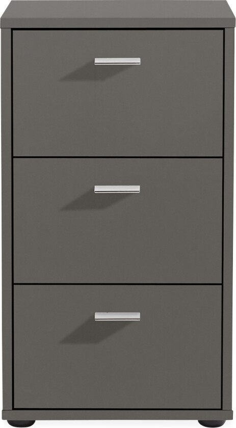 Virginia Nattbord 35 cm med Oppbevaring 3 Skuffer - Grå