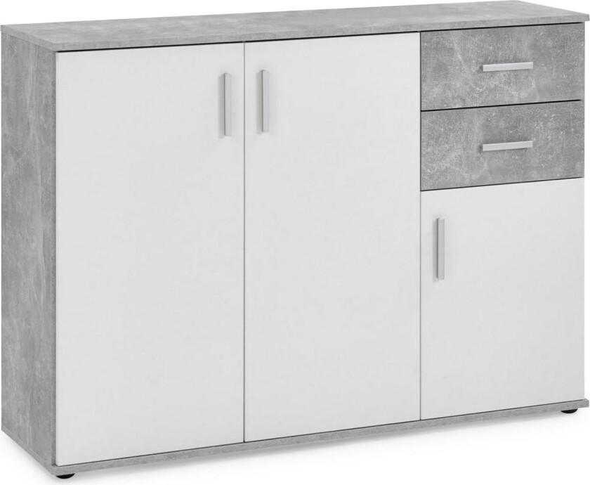 Albi Skjenk 121 cm - Grå/Hvit