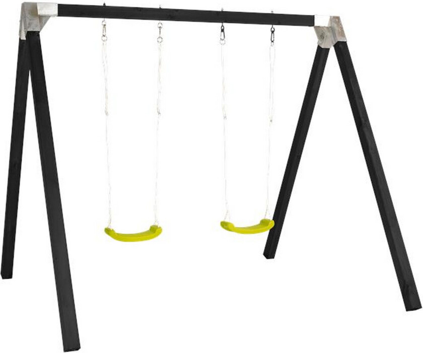 Bilde av Luksus Huskestativ grunnmalt i svart med 2 grønne seter -