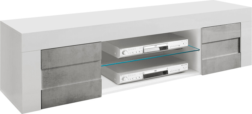 Base TV-benk 181 cm Hylle 2 Dører - Hvit/Betongloook