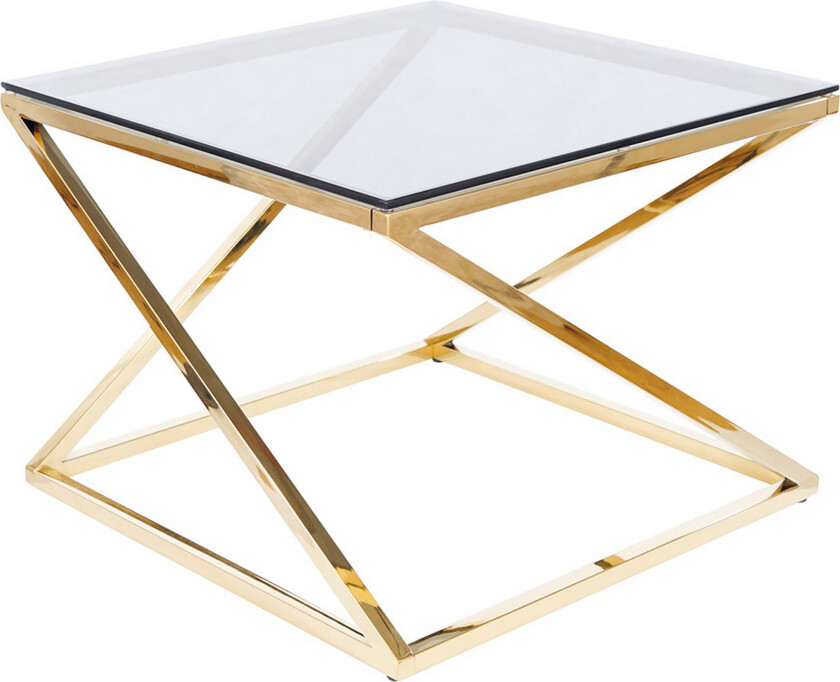 Suminoe Sofabord 60 cm - Røykfarget Glass/Gull