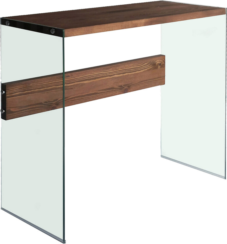 Thorold Sidebord 91 cm - Mørkebrun / herdet glass