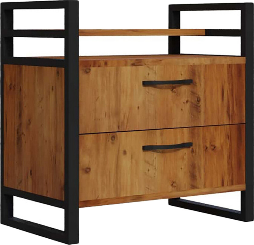 Kuro Pier 90x35 60x35 cm 2 Skuffer - Mørkebrun/Svart