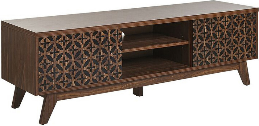 TV-benk 140 cm Mørkebrun PRESCOT - Tre/natur