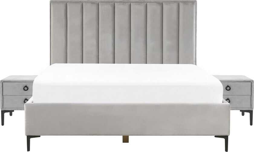 Sovrumsset Dobbeltseng 180x200 cm grå SEZANNE - Grå