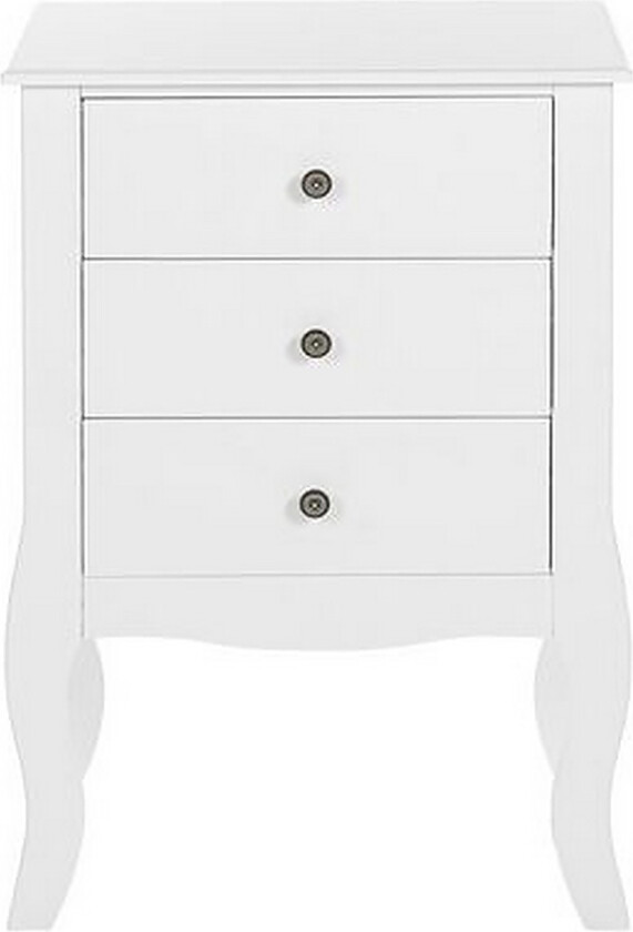 Nattbord Hvit 3 Skuffer LANE - Hvit