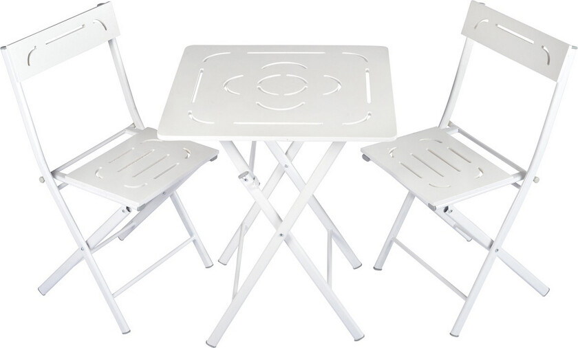Bilde av Riotorto Cafésett 60 cm Blomst + 2 Stoler - Hvit