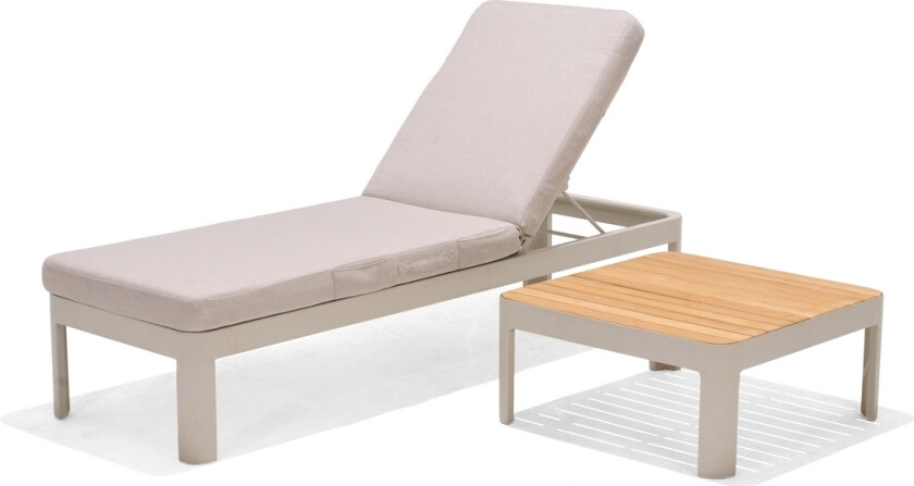 Portals Solseng med Pute 189 cm - Hvit/Tre