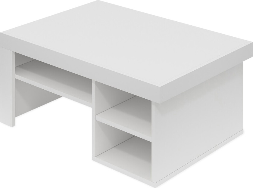 TyngSjø Sofabord 92 cm med Oppbevaringshyller - Hvit