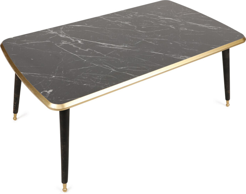 Husballa Sofabord 100 cm Marmormønster - Grå/Svart