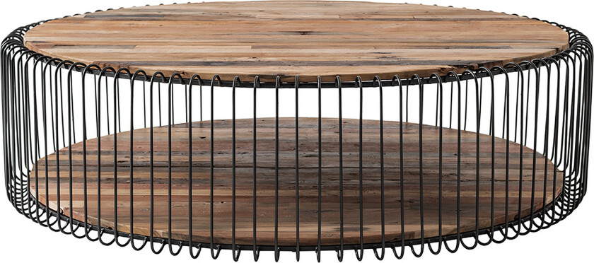 Valsta Sofabord 130 cm Rundt - Brun/Jern