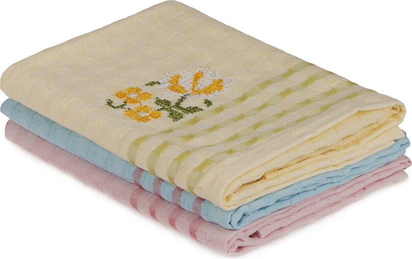 Ashburton Kjøkkenhåndkle 3-pk - Gul/Turkis