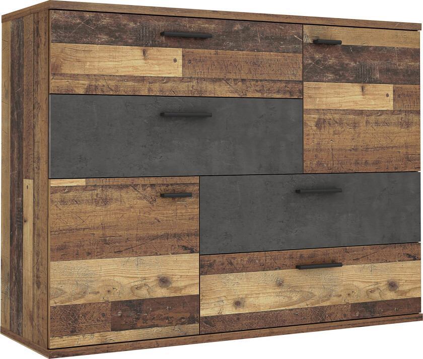 Montert Skjenk 125x96 cm - Grå / Brun