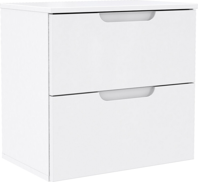 Llanharry Nattbord 50 cm med Oppbevaring 2 Skuffer - Hvit