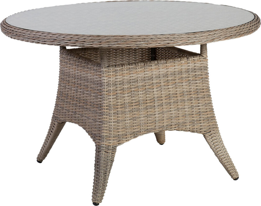 Bilde av Bord PACIFIC D120xH75 glass/aluminium/gråbeige -