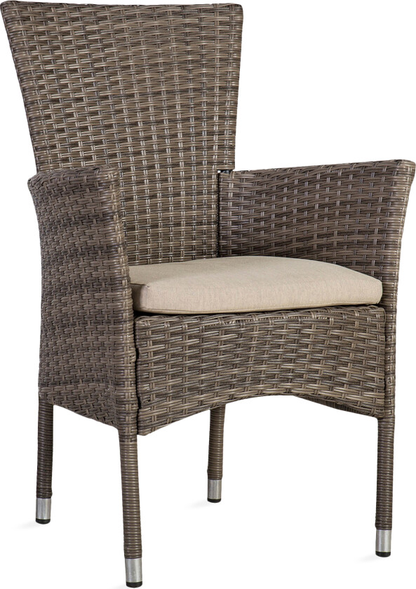 Stol PALOMA med pute 57x59xH90cm brungrå -