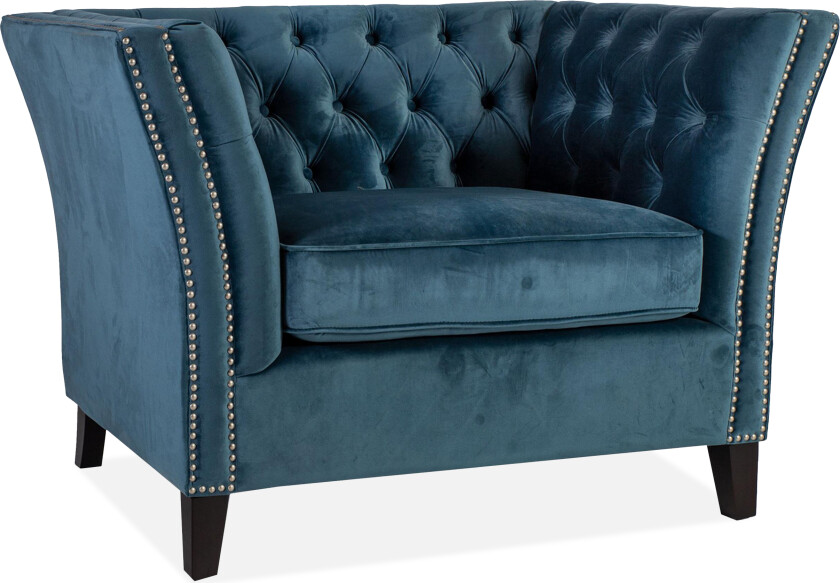 Lenestol MAYERS 113x86xH78cm fløyel sjøblå -