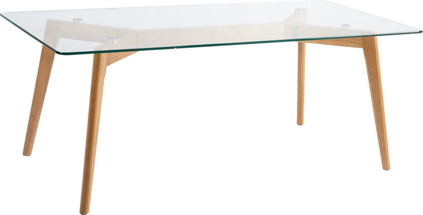 Helena Sofabord 120 cm - Glass/Tre/Natur