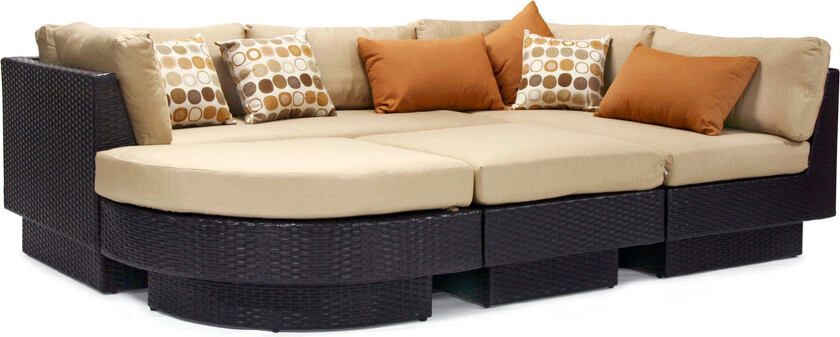 Sengesett STELLA med beige puterfarge: mørkebrun -