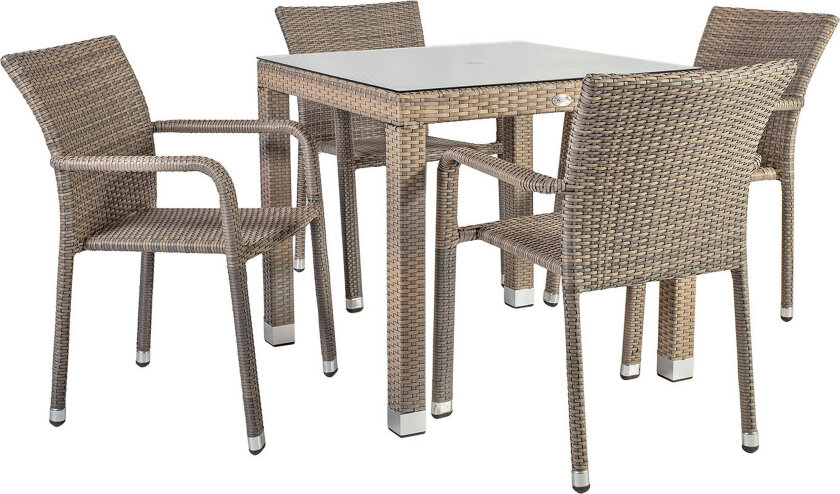Hagegruppe LARACHE bord og 4 stoler -