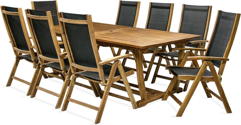 Haegruppe FREMTID bord og 8 stoler -