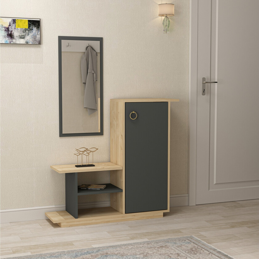 Glatton Sideboard 80 cm - Eik|Antrasitt