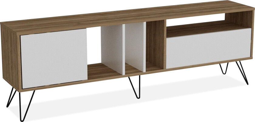 Schwefel TV-Benk 180 cm - Valnøtt|Svart|Hvit