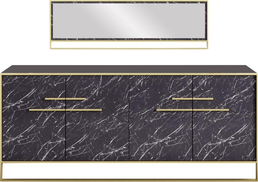 Susia Sidebord 180 cm - Gull|Svart